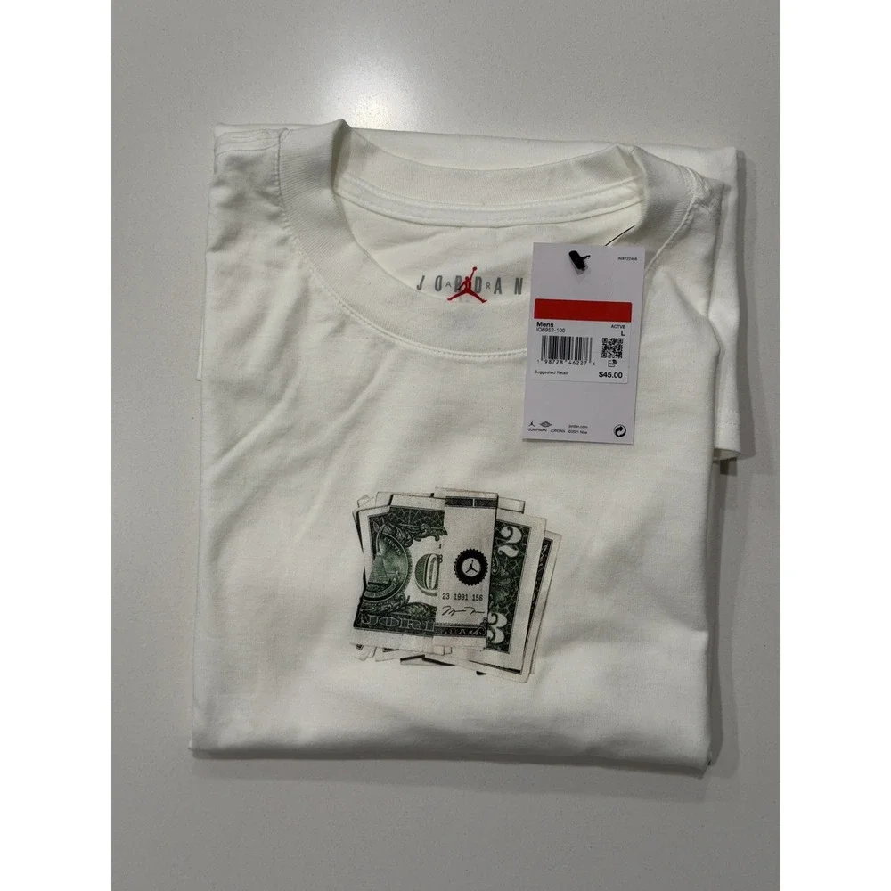 Nike Air Jordan AJ3 Cash T-Shirt White IQ6952-100 Mens Large NWT